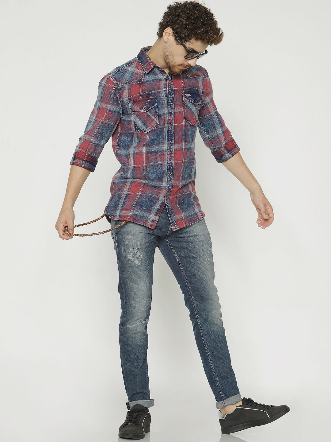 Red Checks Full Sleeves Shirt