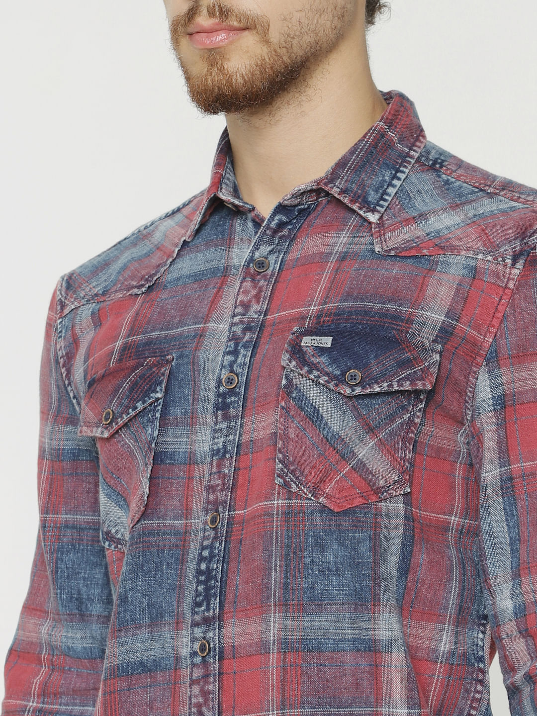 Red Checks Full Sleeves Shirt