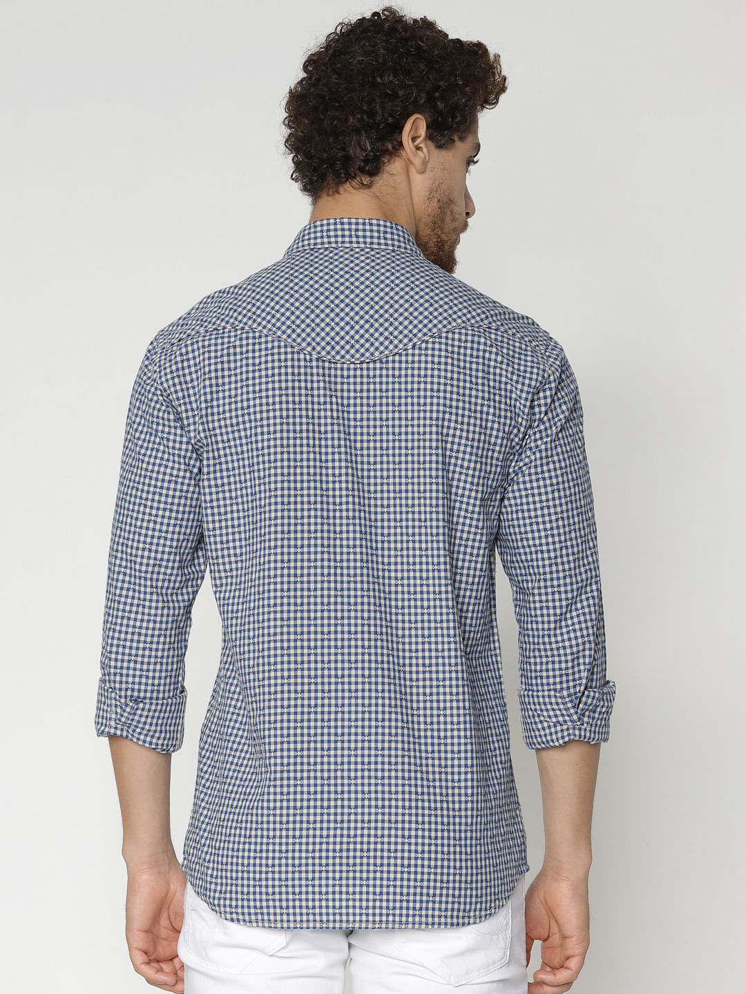 Blue Check Full Sleeves Shirt