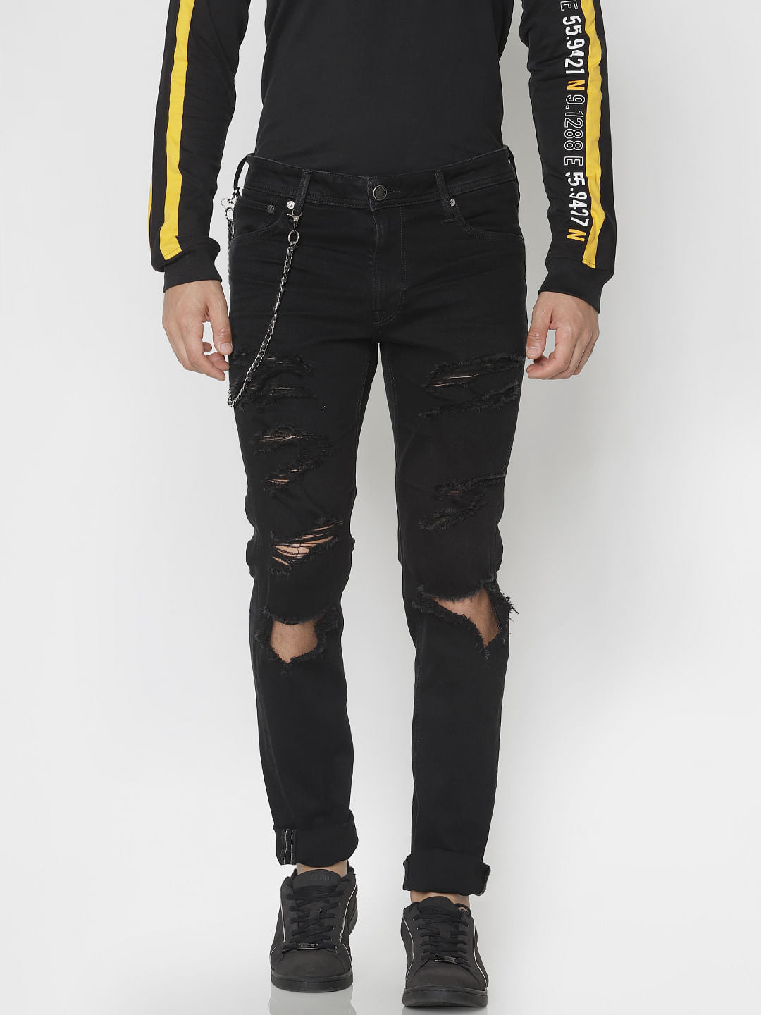 Black Ripped Ben Skinny Fit Jeans