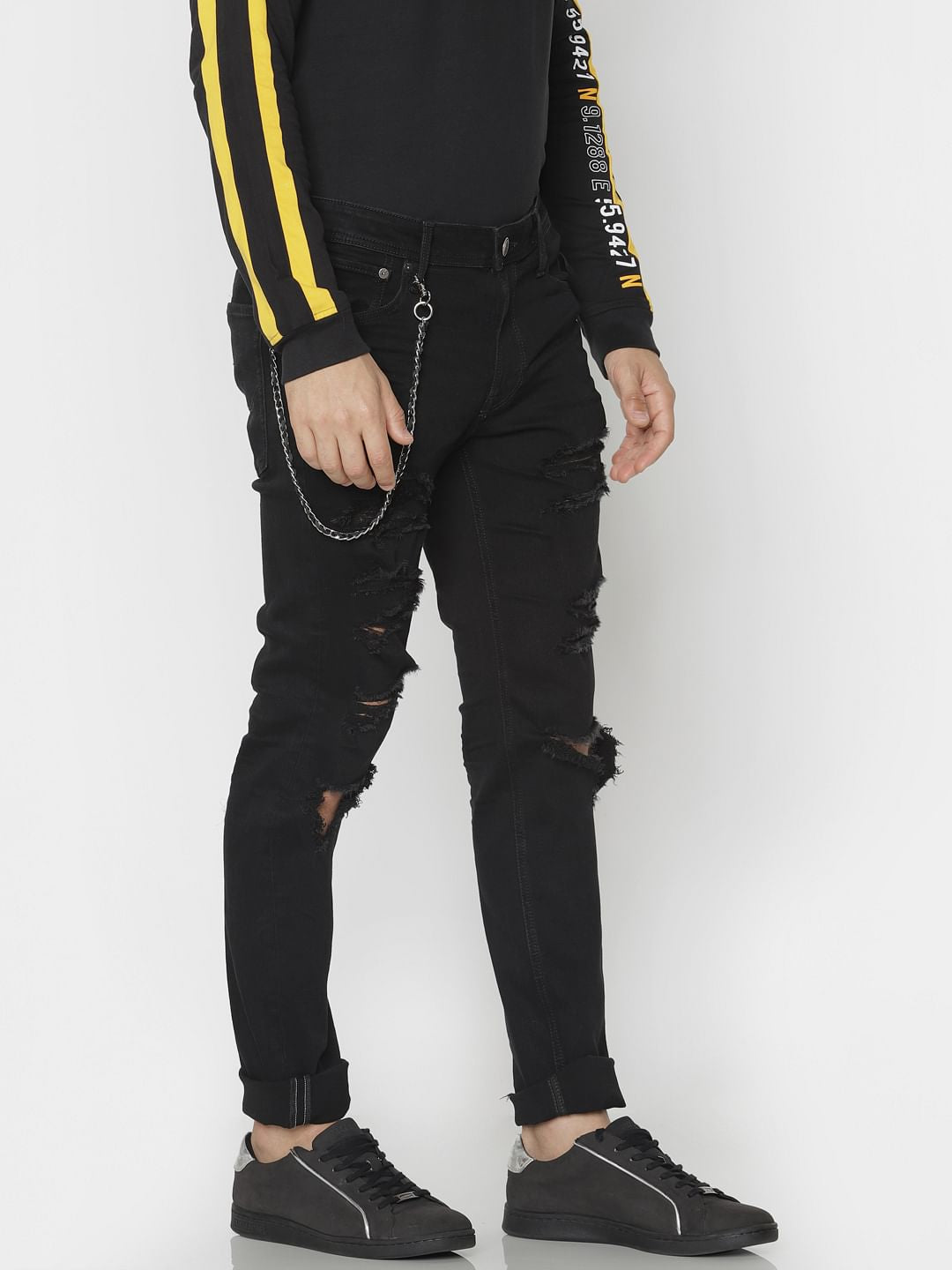 Black Ripped Ben Skinny Fit Jeans