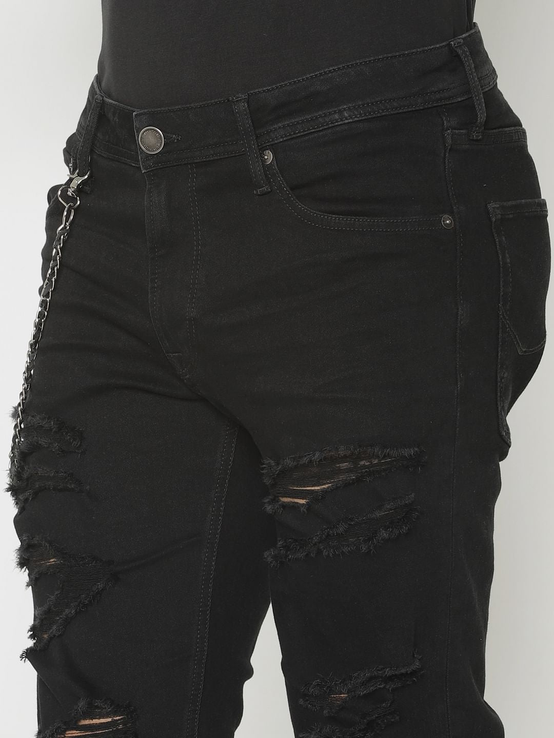Black Ripped Ben Skinny Fit Jeans