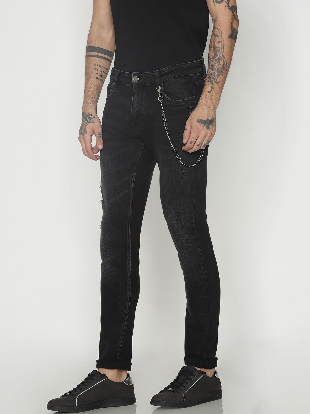 Black Ripped Liam Skinny Fit Jeans