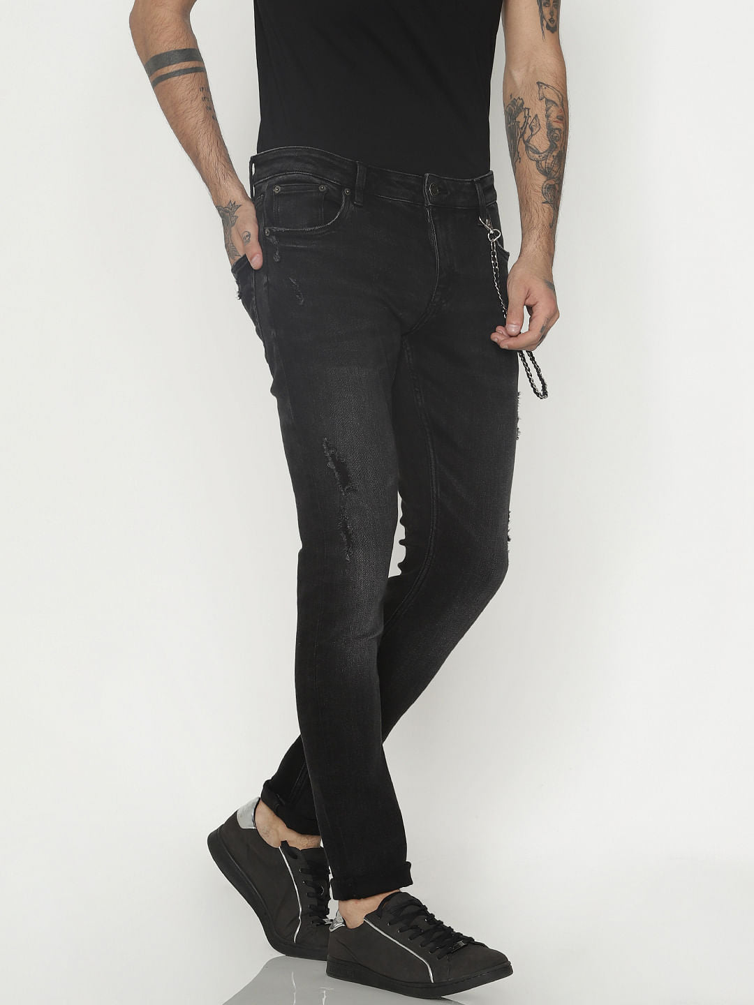 Black Ripped Liam Skinny Fit Jeans