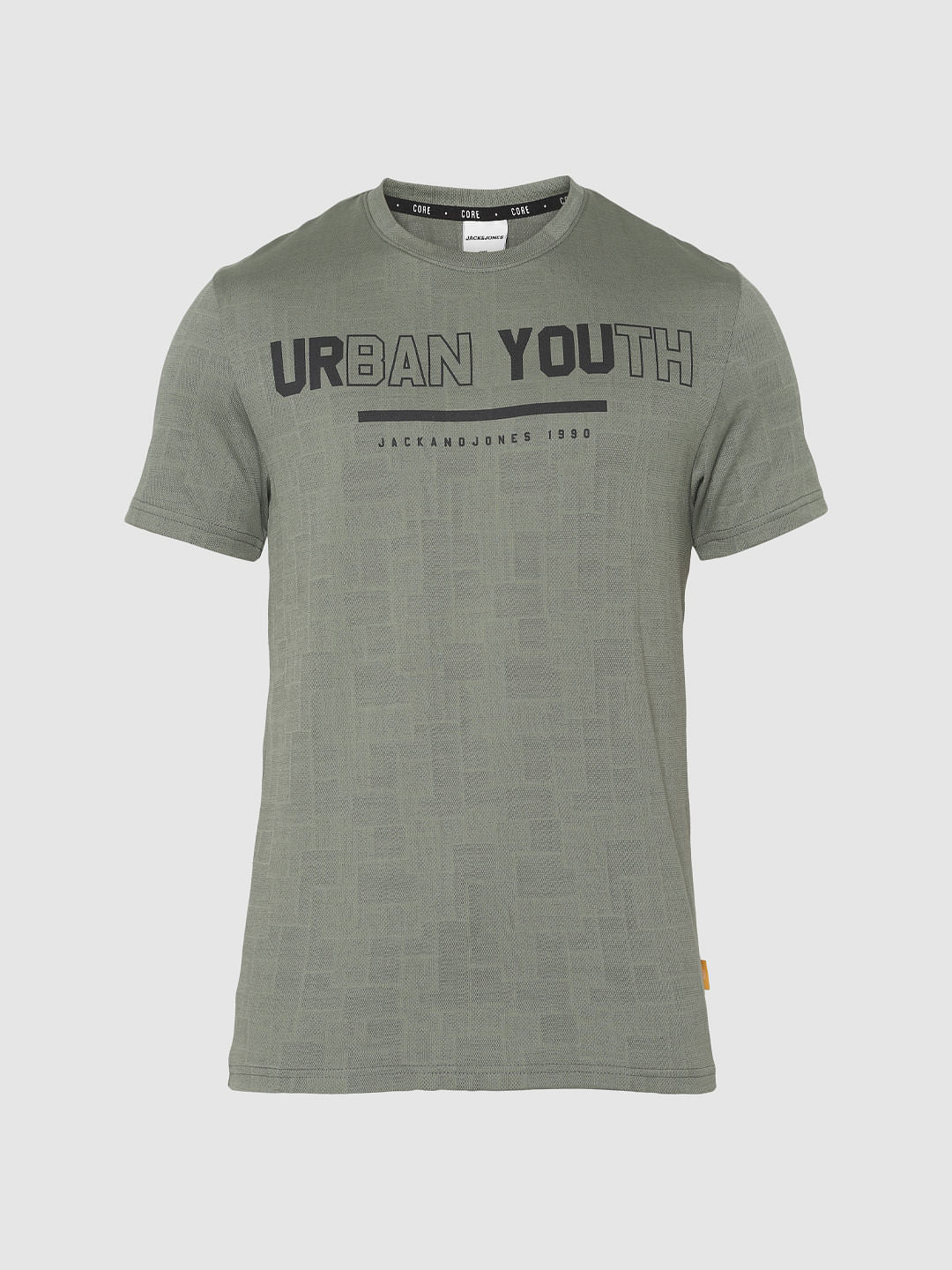 Green Text Print Crew Neck T-Shirt