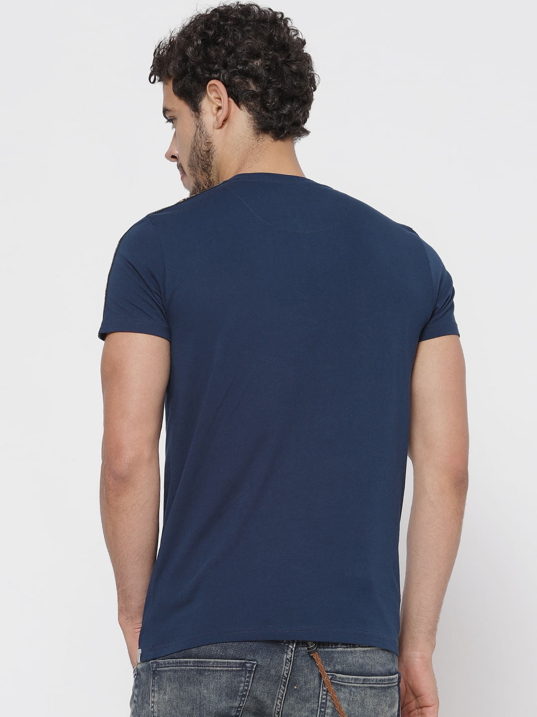 Blue Tape Detail Crew Neck T-Shirt