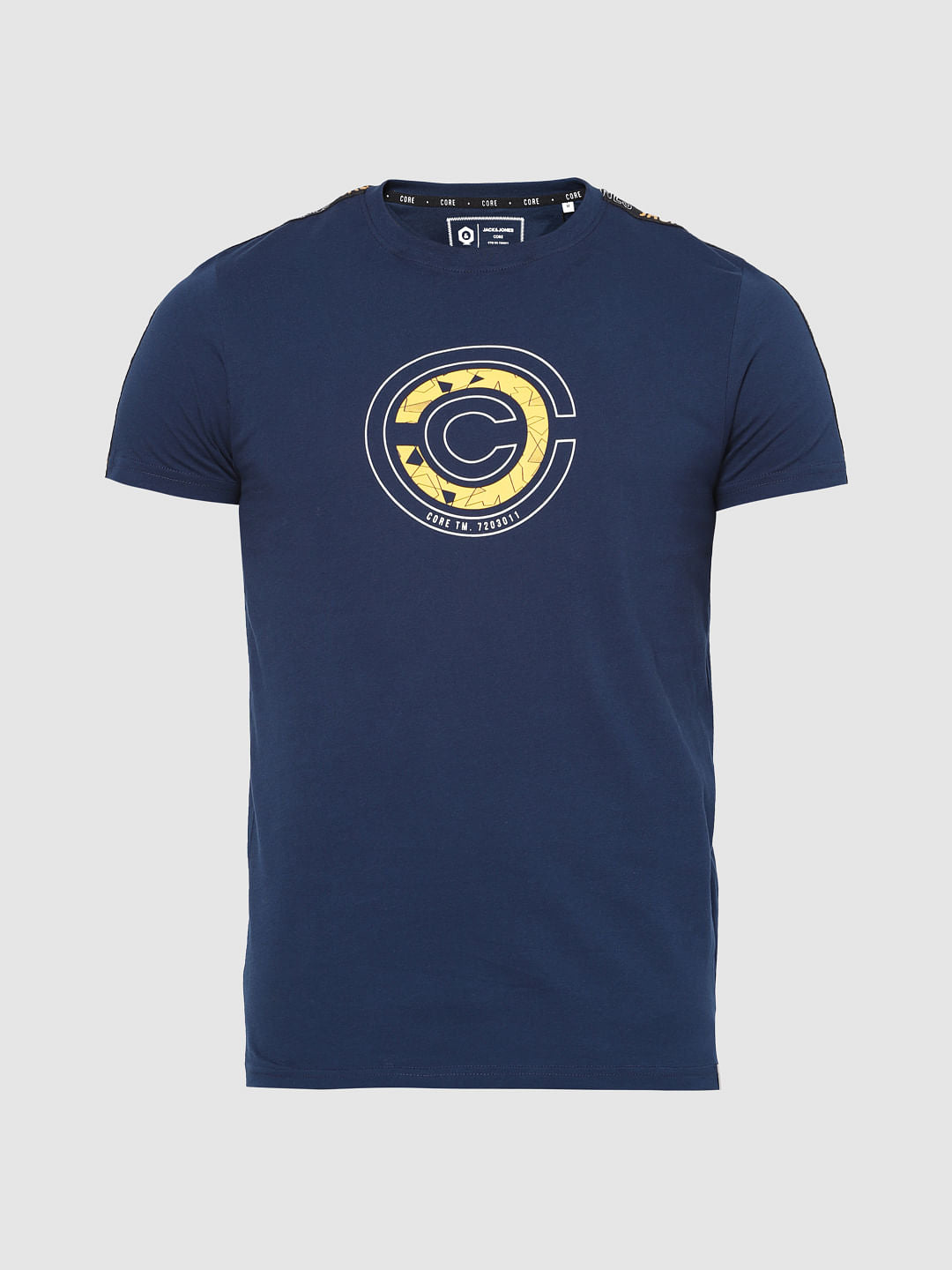 Blue Tape Detail Crew Neck T-Shirt