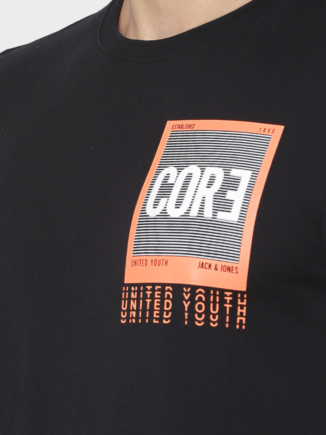 Black Slim Fit Crew Neck T-Shirt - S