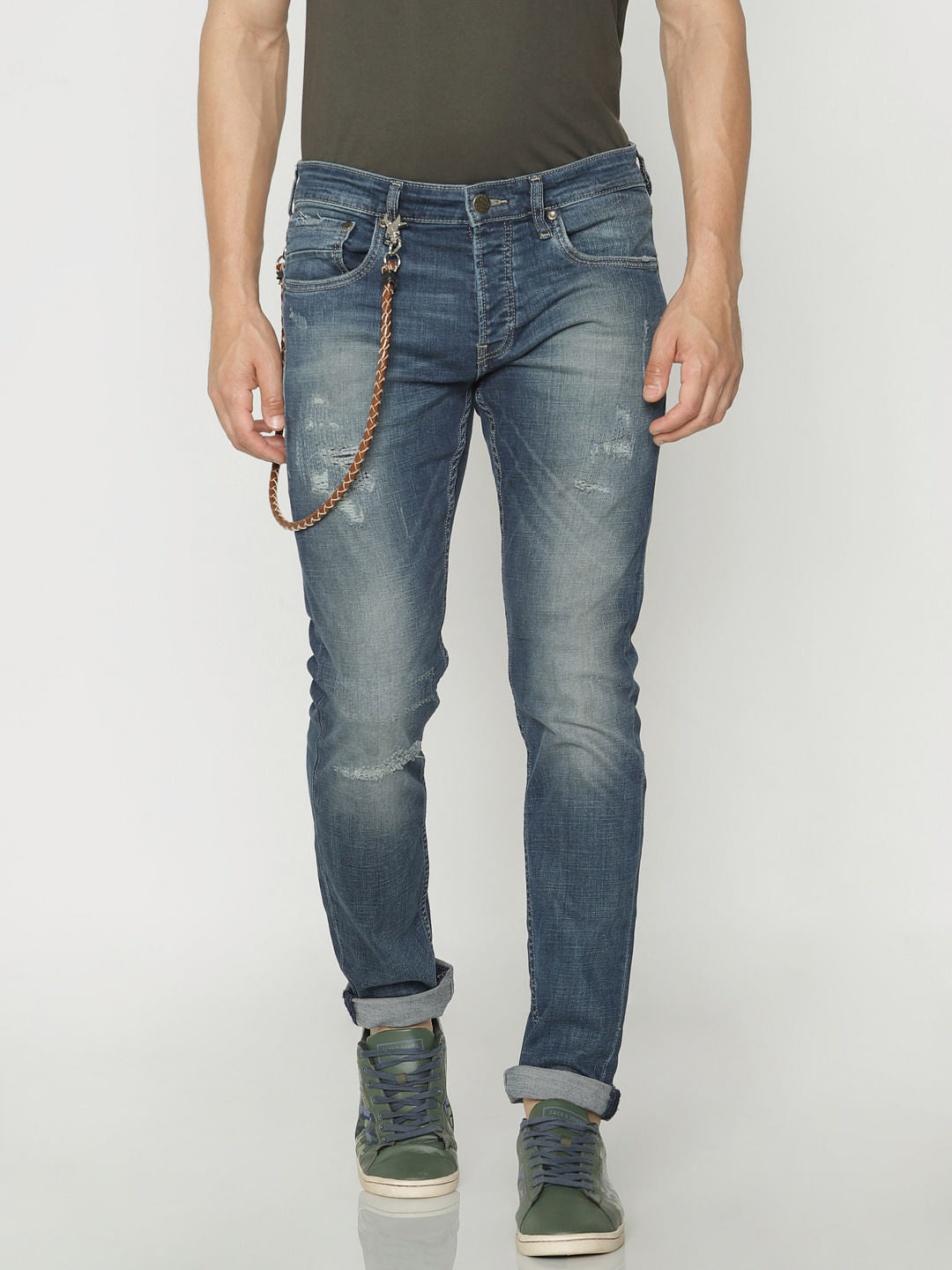 Blue Ripped Tim Anti Fit Jeans