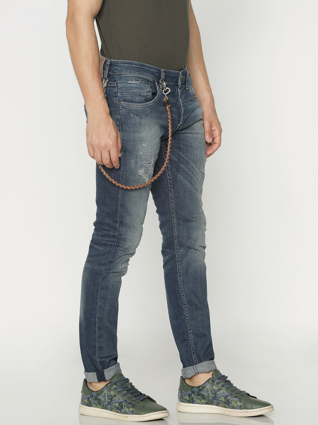 Blue Ripped Tim Anti Fit Jeans
