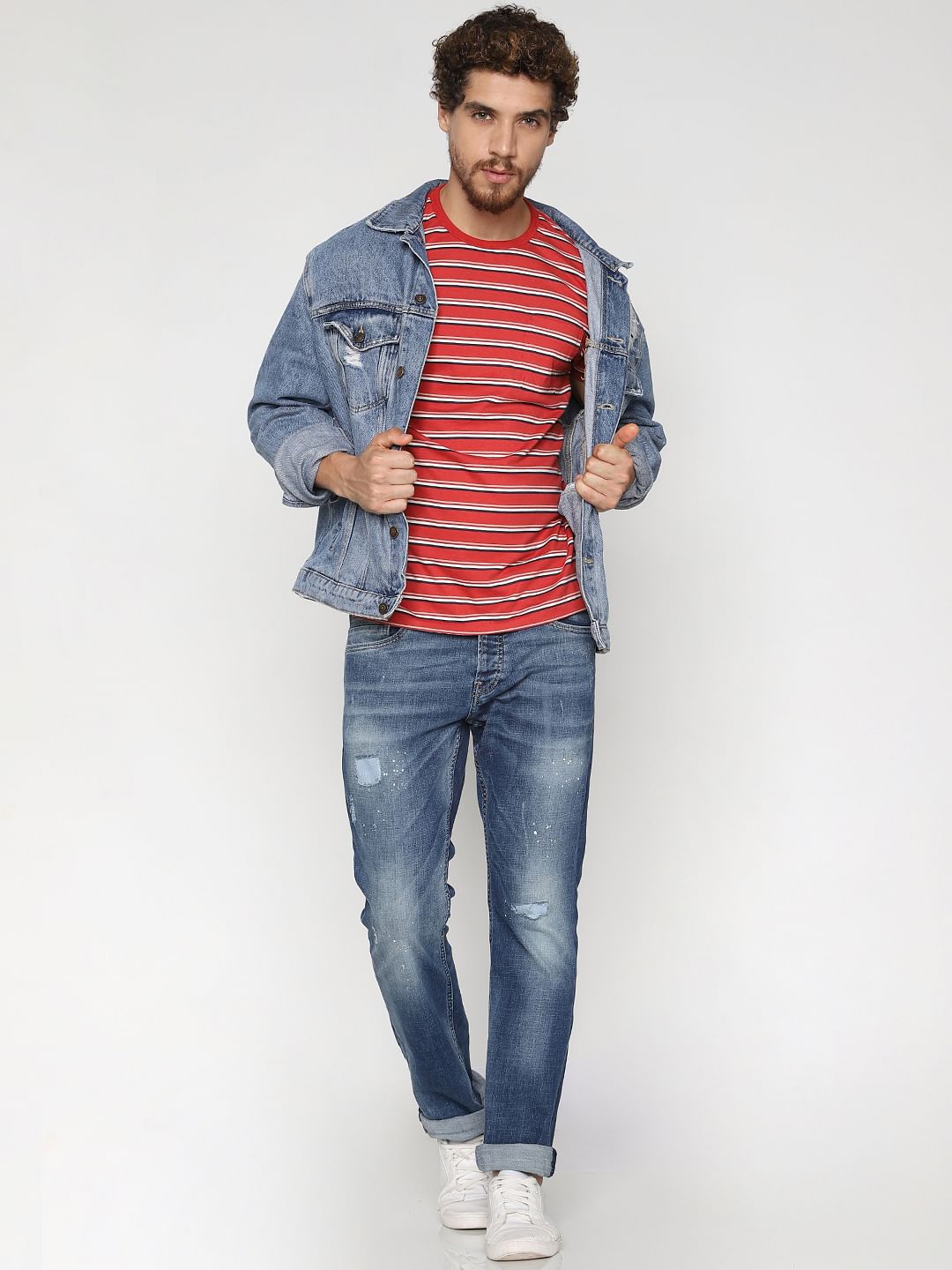 Blue Low Rise Clark Regualr Fit Jeans