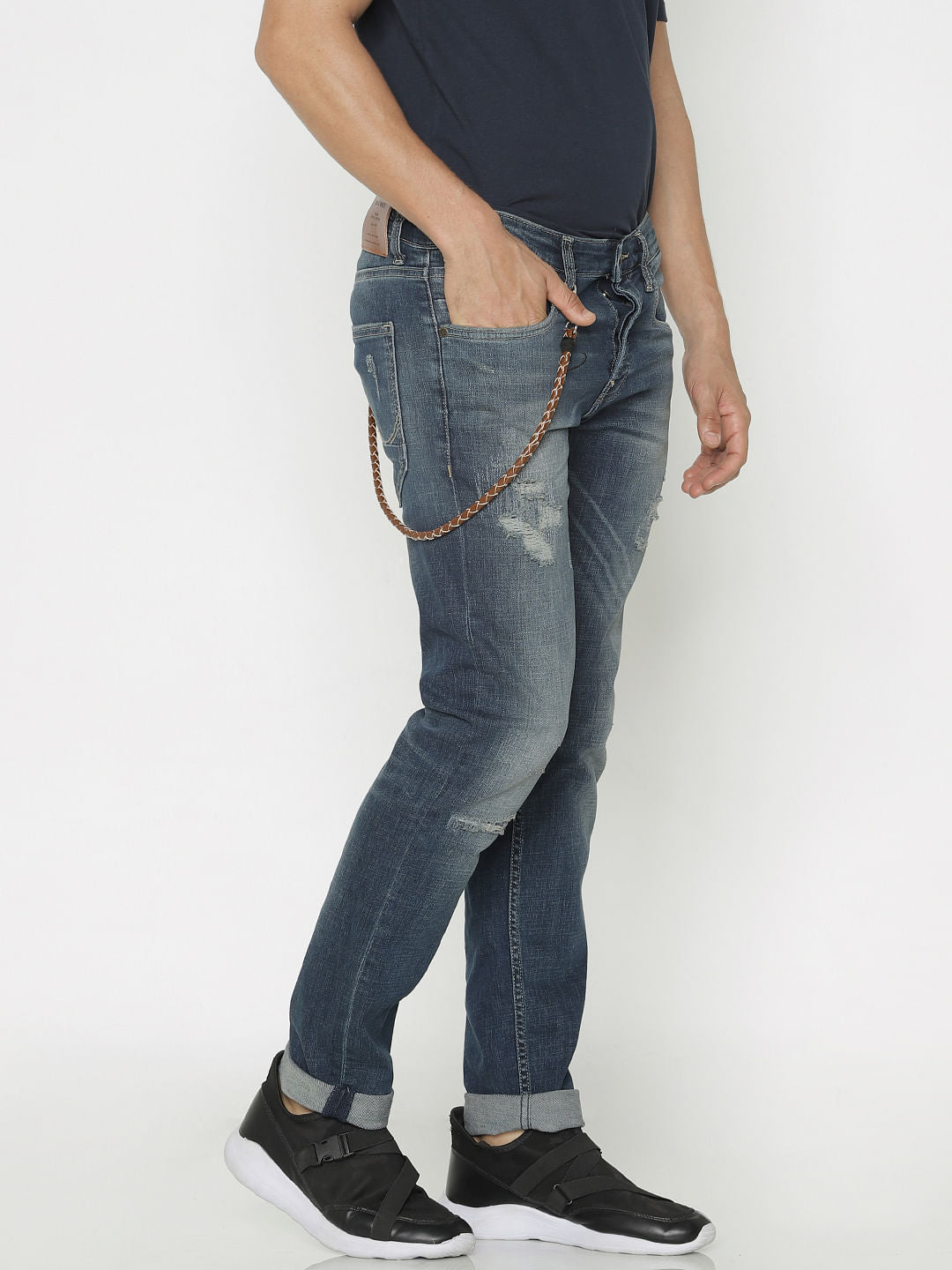 Blue Ripped Glenn Slim Fit Jeans