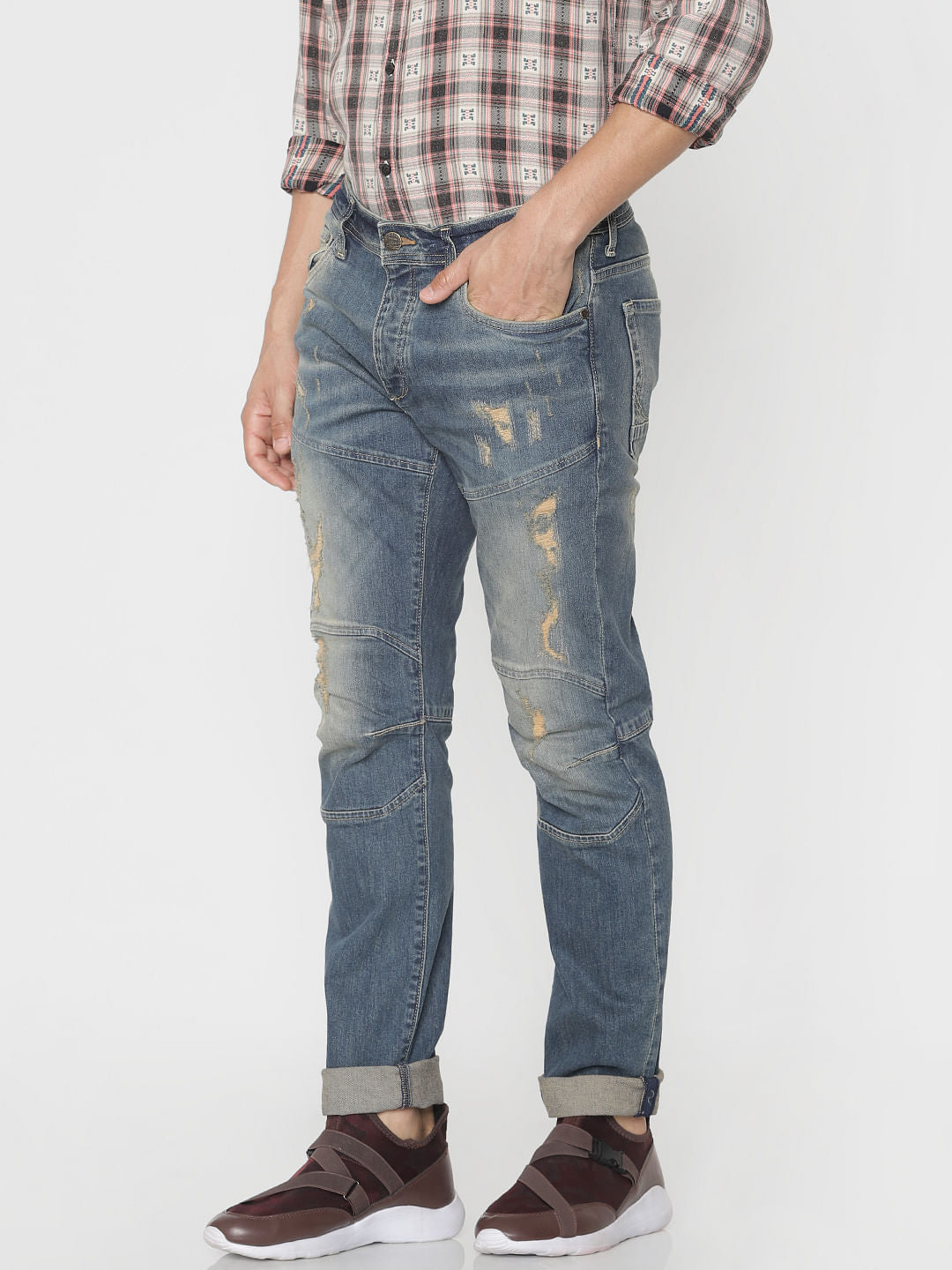 Blue Ripped Tim Anti Fit Jeans