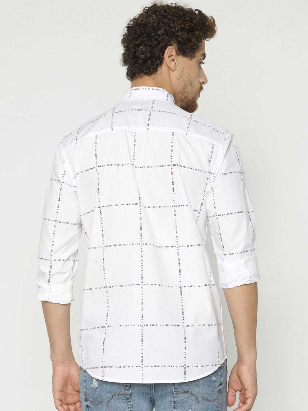 White Checks Slim Fit Full Sleeves Shirt