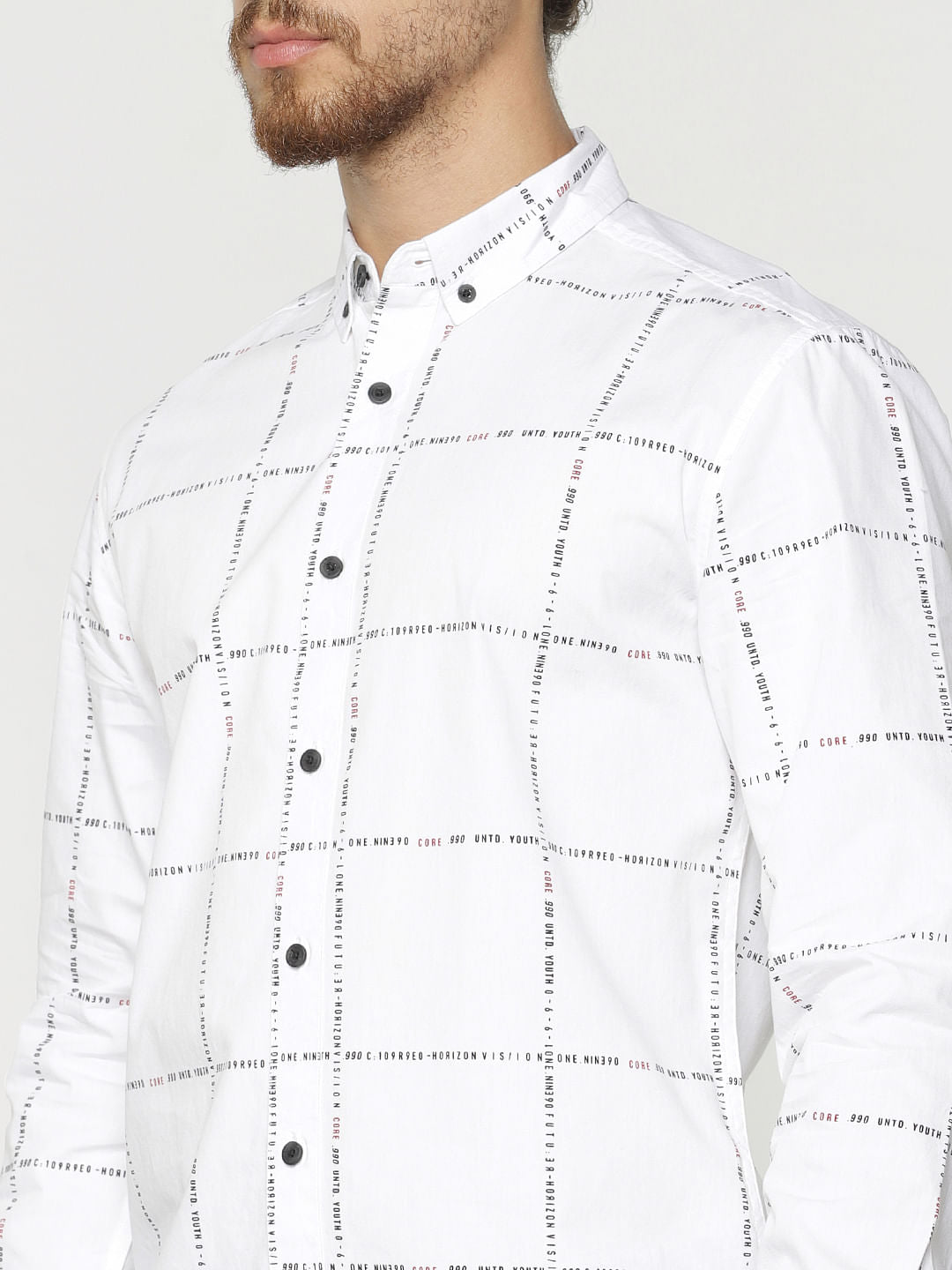 White Checks Slim Fit Full Sleeves Shirt