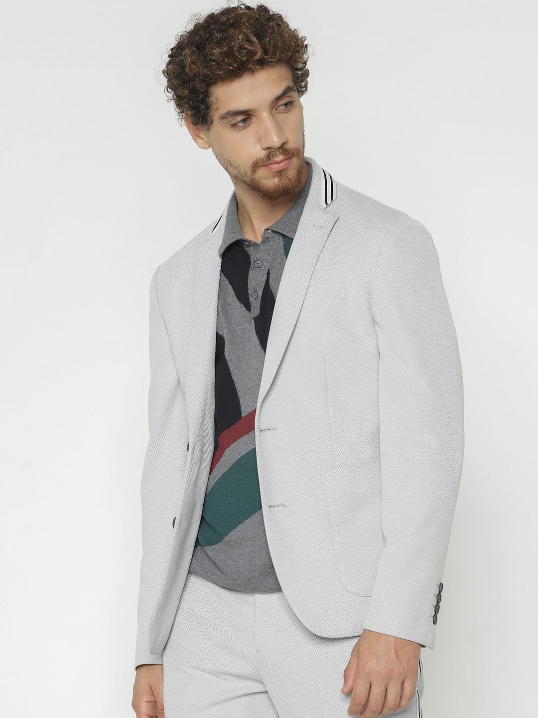 Grey Slim Fit Blazer