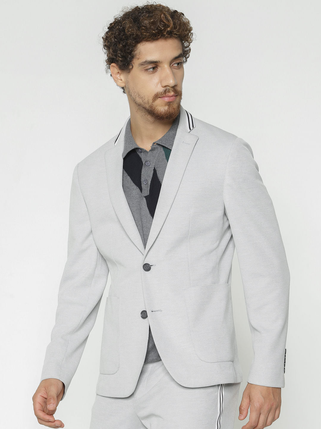Grey Slim Fit Blazer