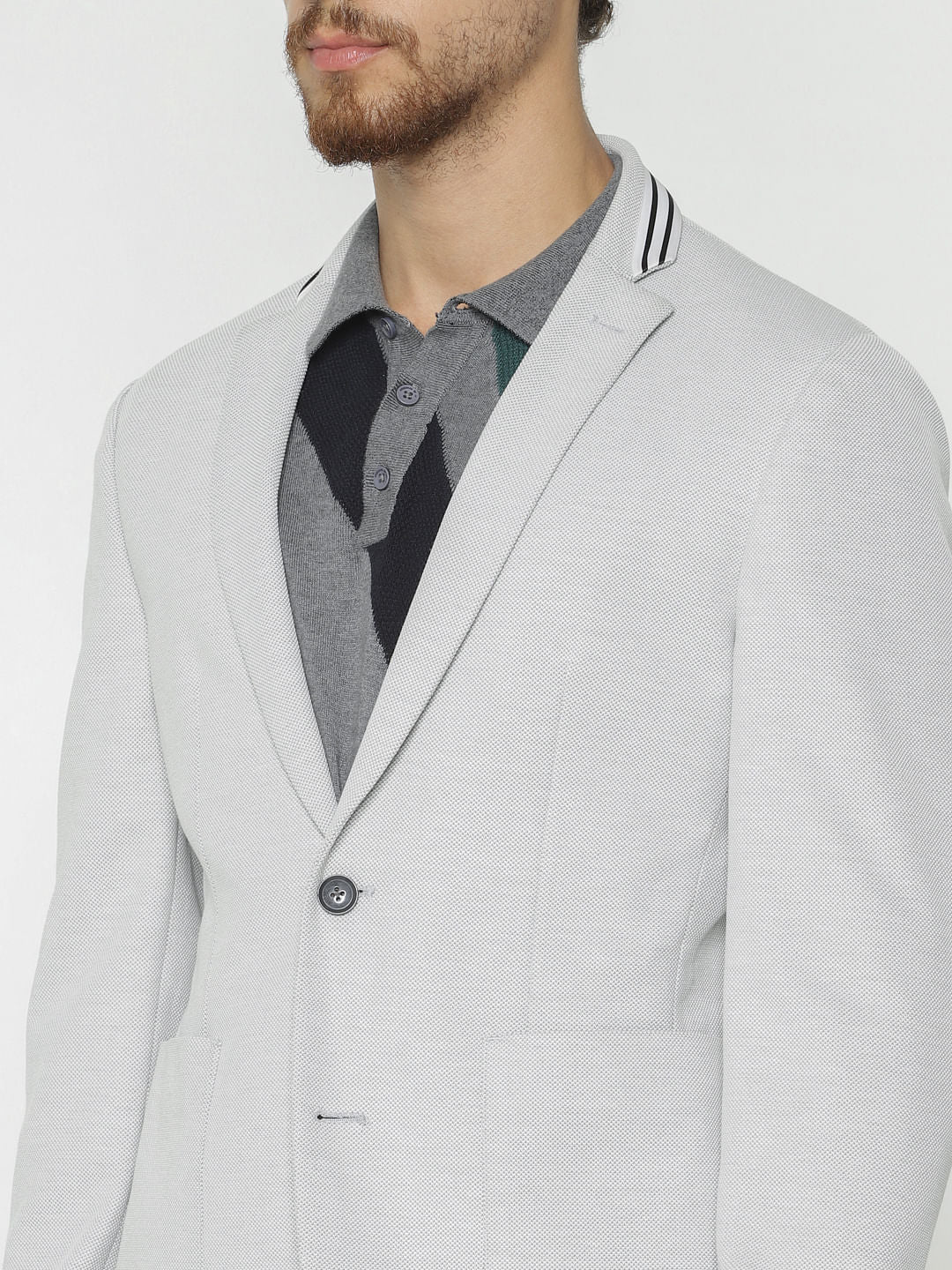 Grey Slim Fit Blazer