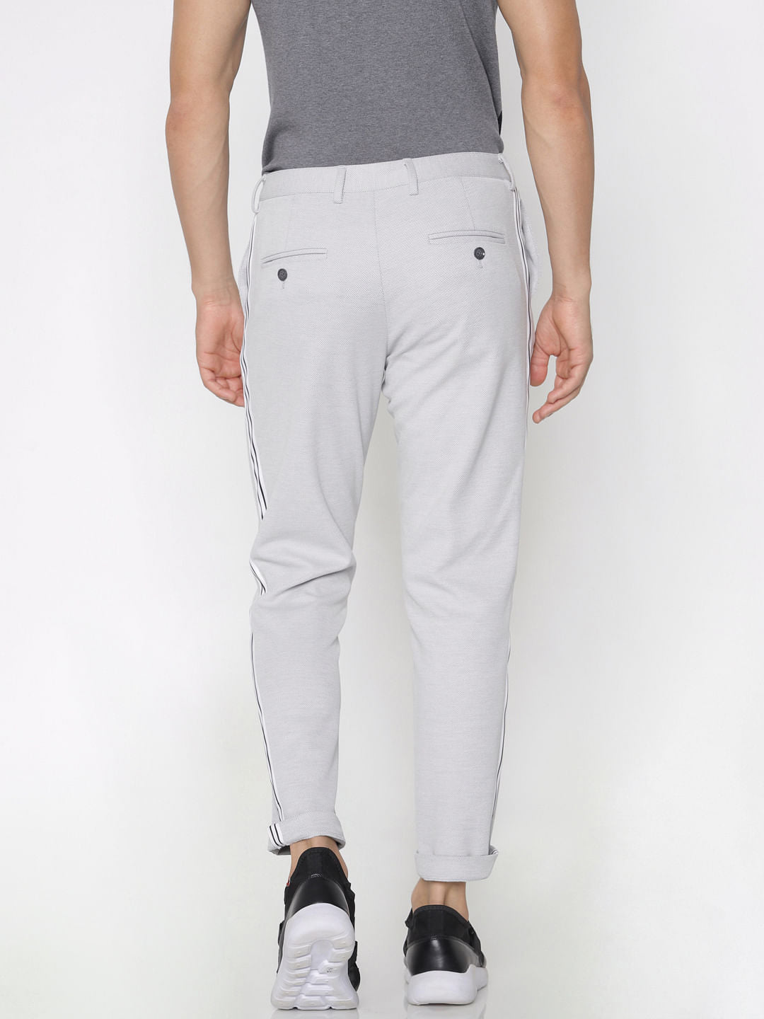 Grey Tape Detail Trousers