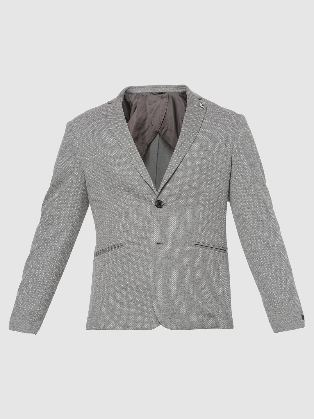 Grey Double Button Blazer