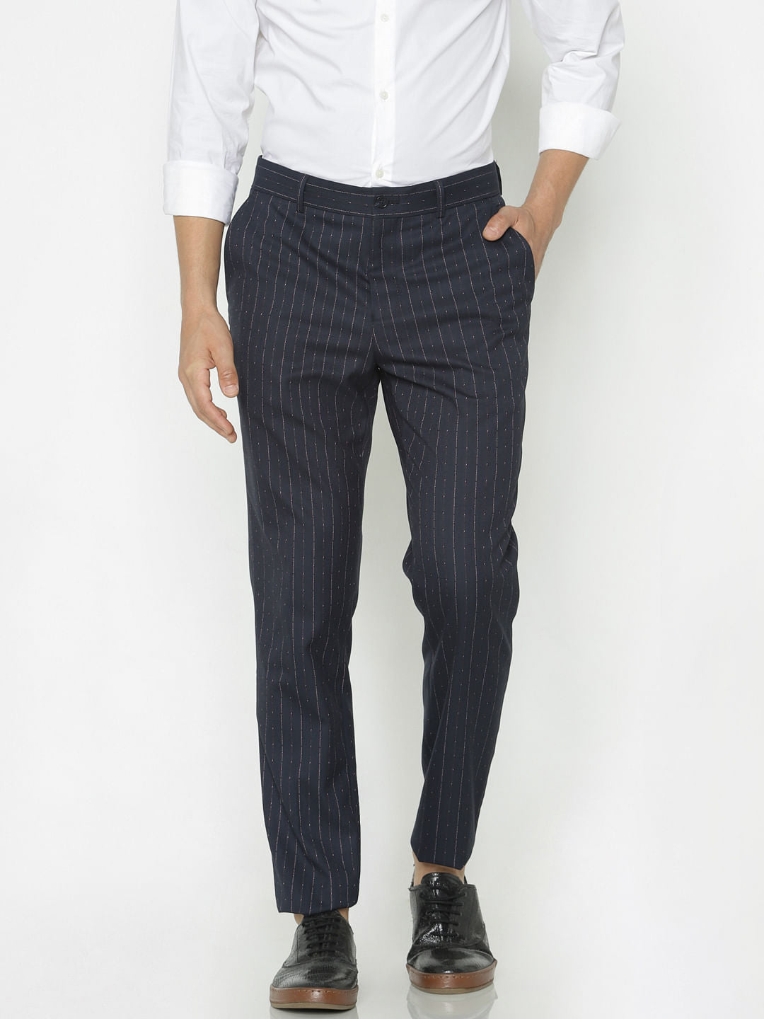 Navy Blue Striped Trousers - 46