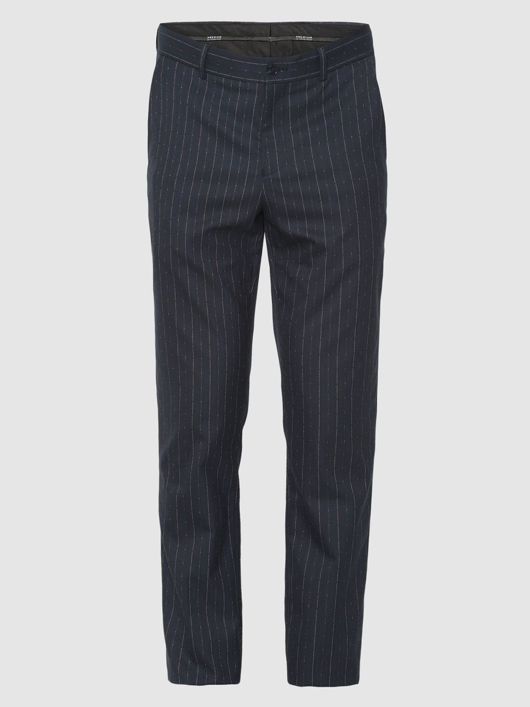 Navy Blue Striped Trousers