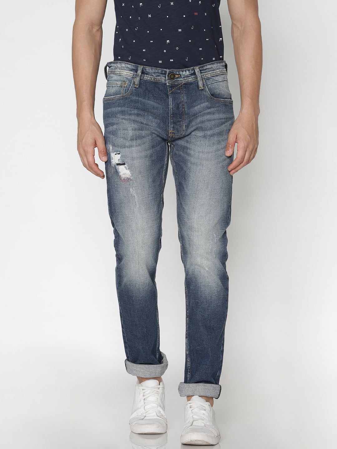 Blue Faded Distressed Tim Anti Fit Jeans - 28/30