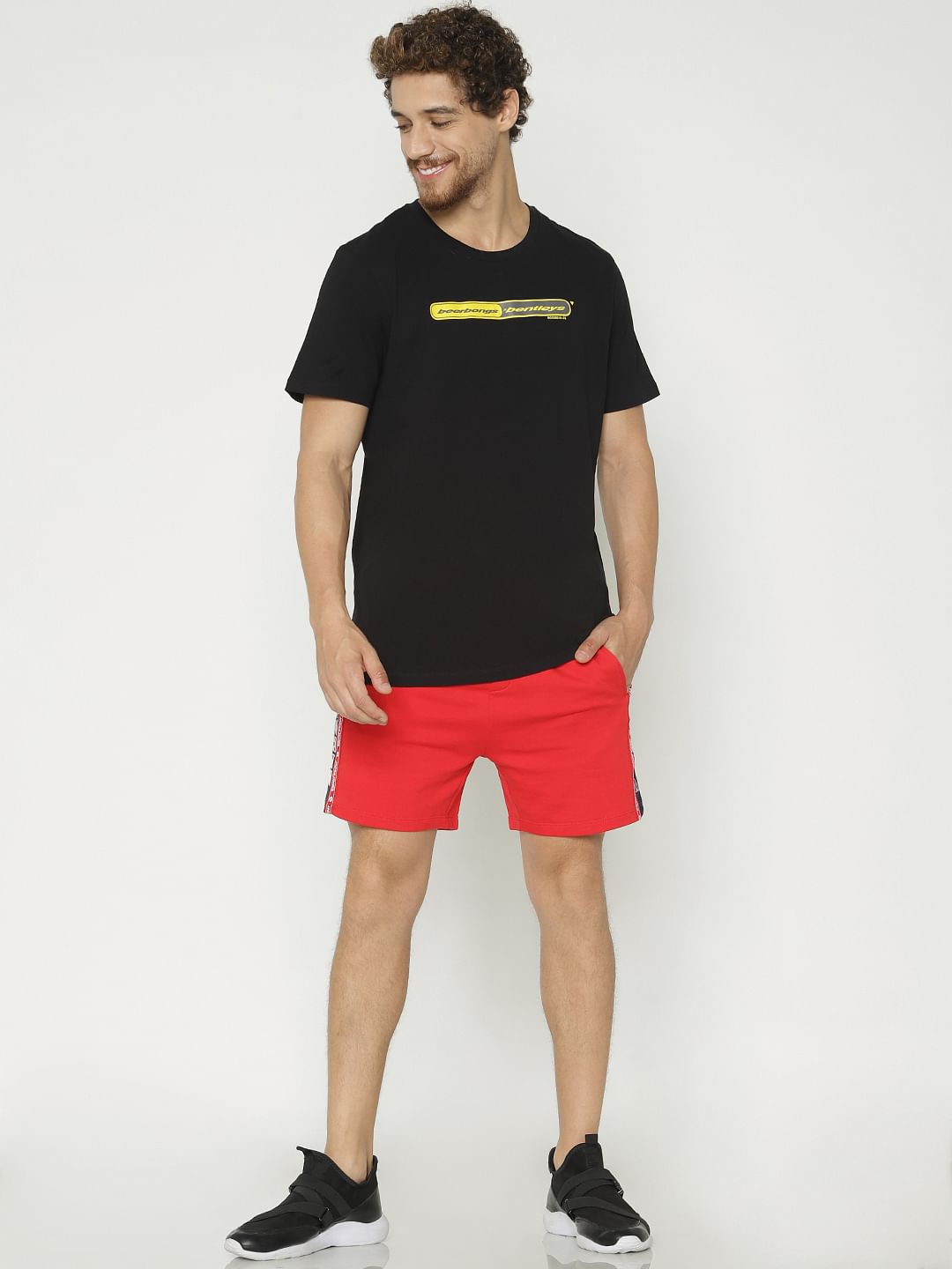 Red Tape Detail Sweatshorts