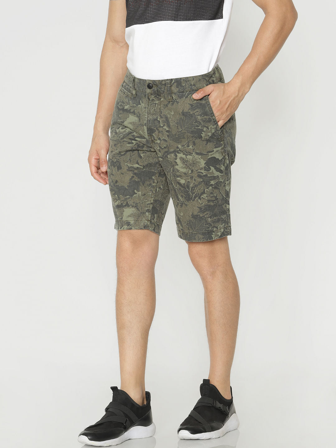 Green Printed Shorts