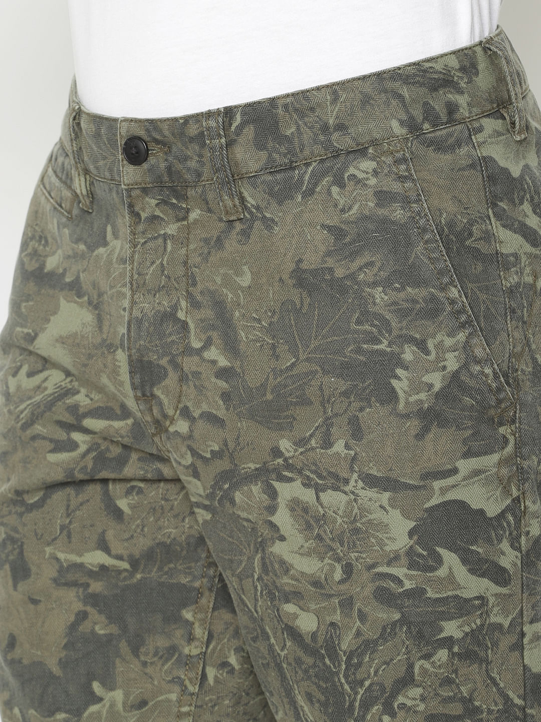 Green Printed Shorts