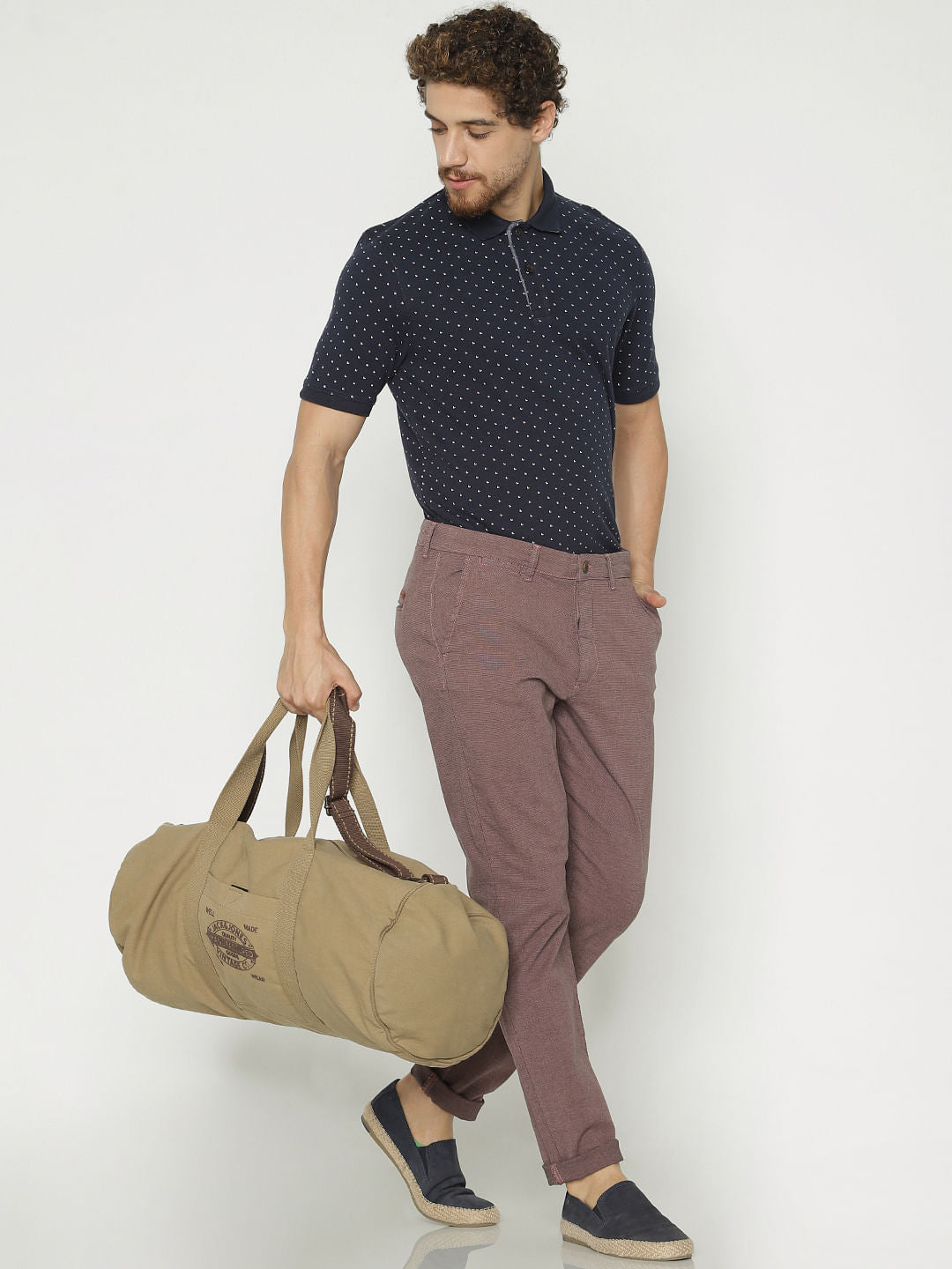Brown Slim Fit Pants