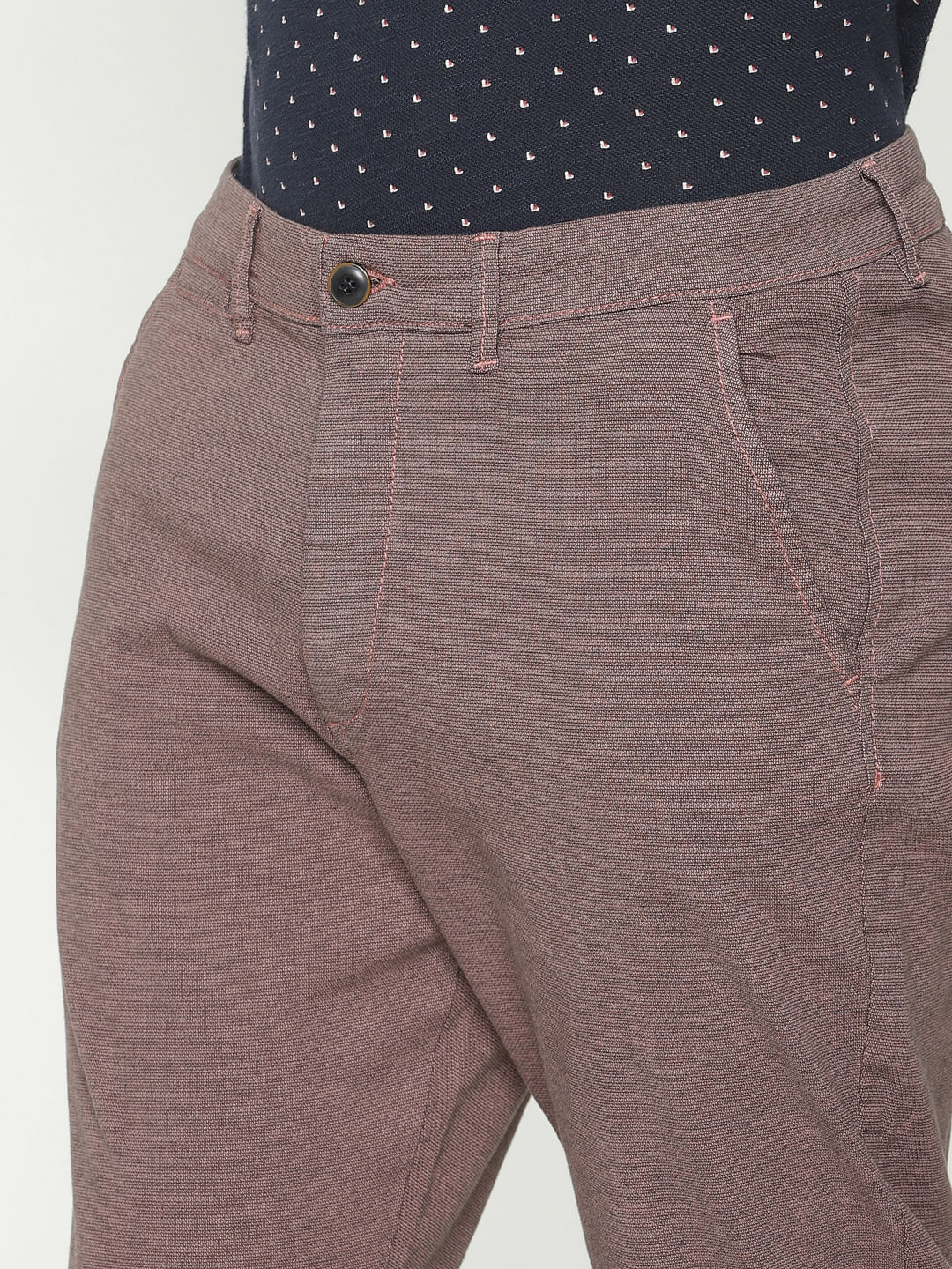 Brown Slim Fit Pants