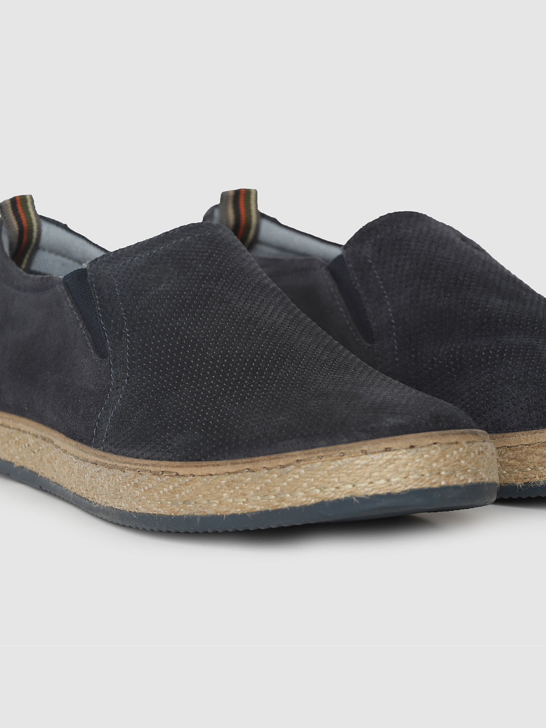 Blue Leather Espadrilles