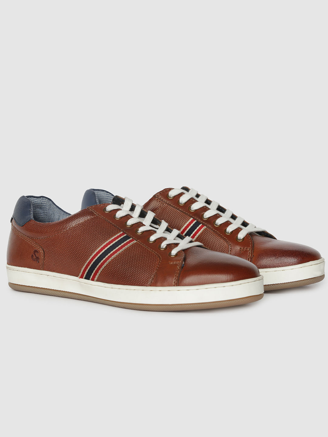 Brown Leather Sneakers - 6