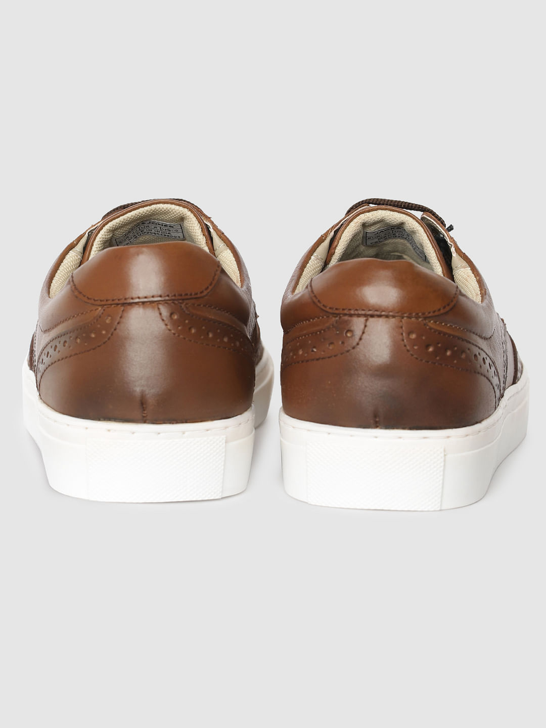 Brown Perforated Brouge Sneakers