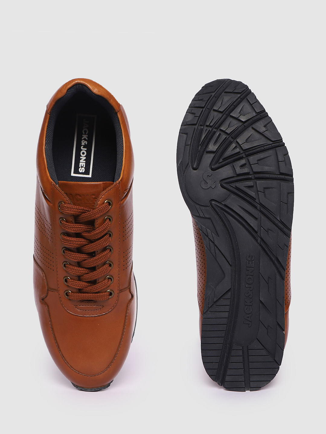 Dark Brown Perforated Sneakers