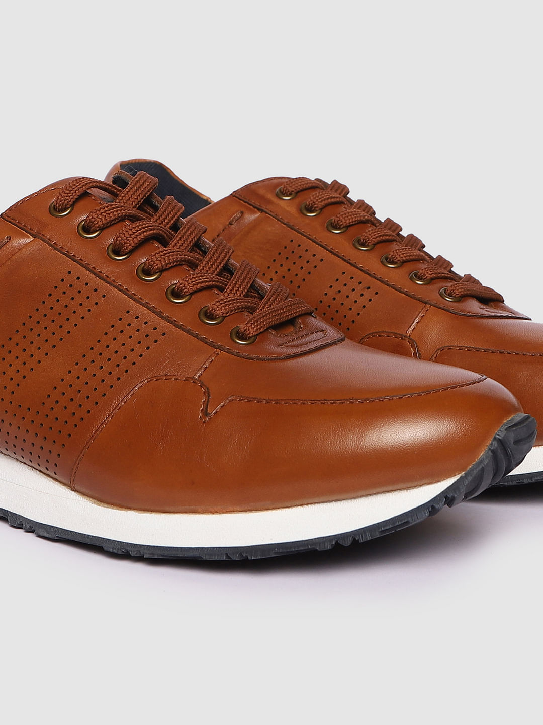 Dark Brown Perforated Sneakers