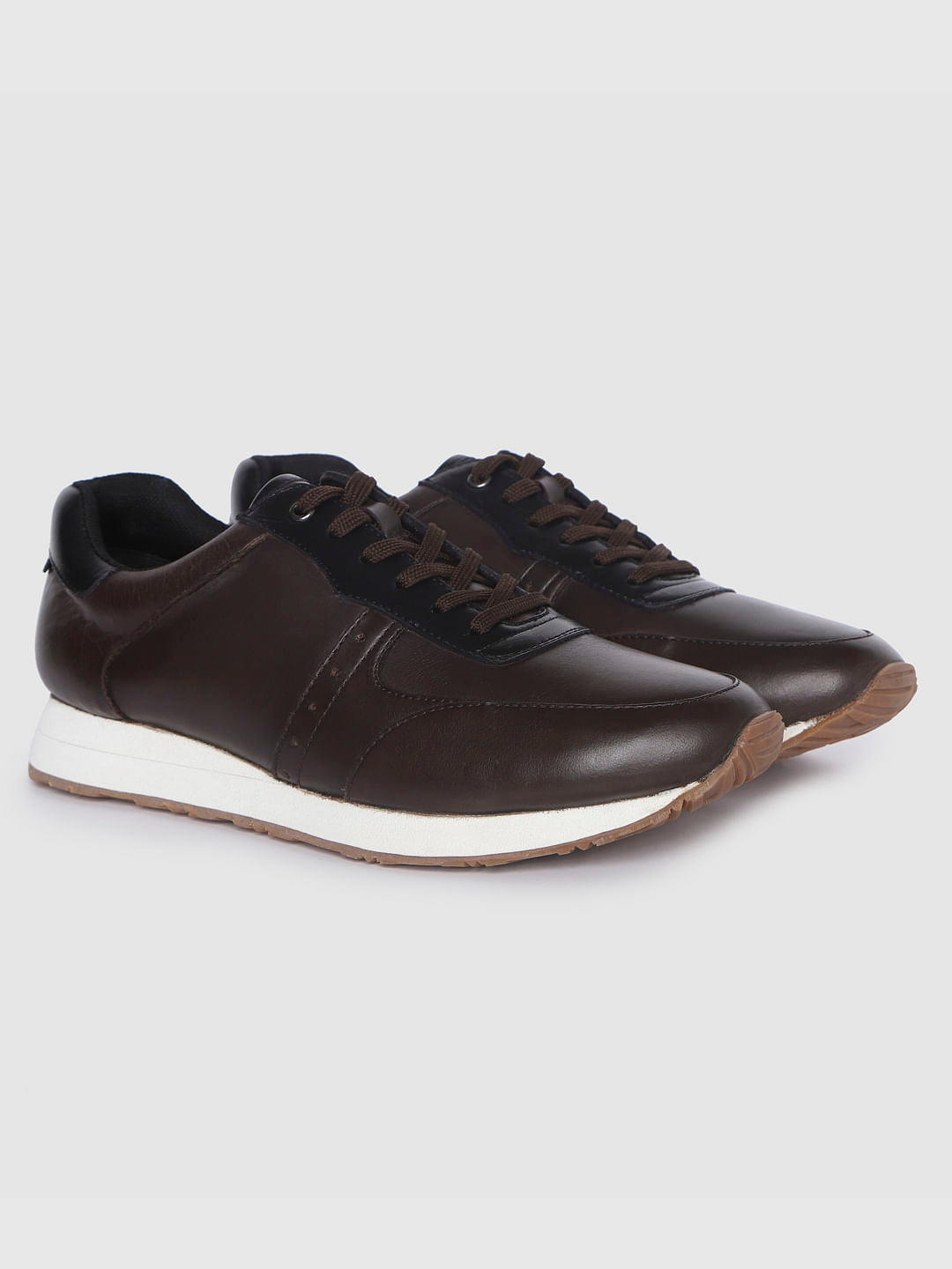 Dark Brown Leather Sneakers