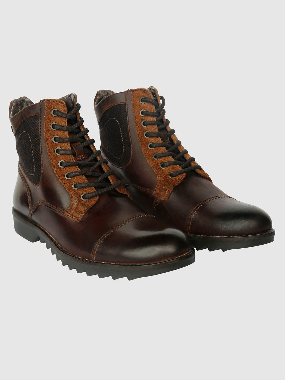 Brown High Top Boots