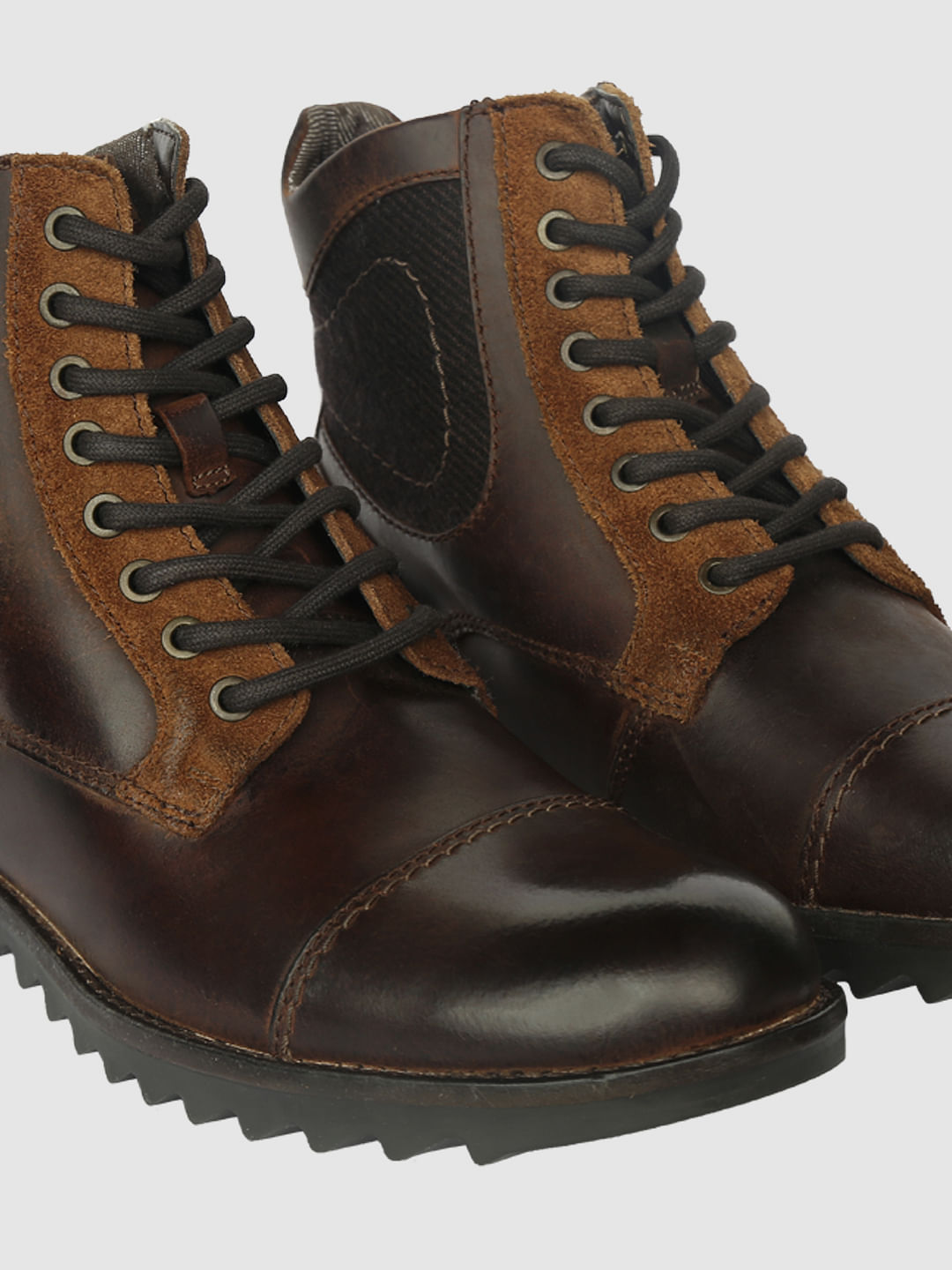 Brown High Top Boots