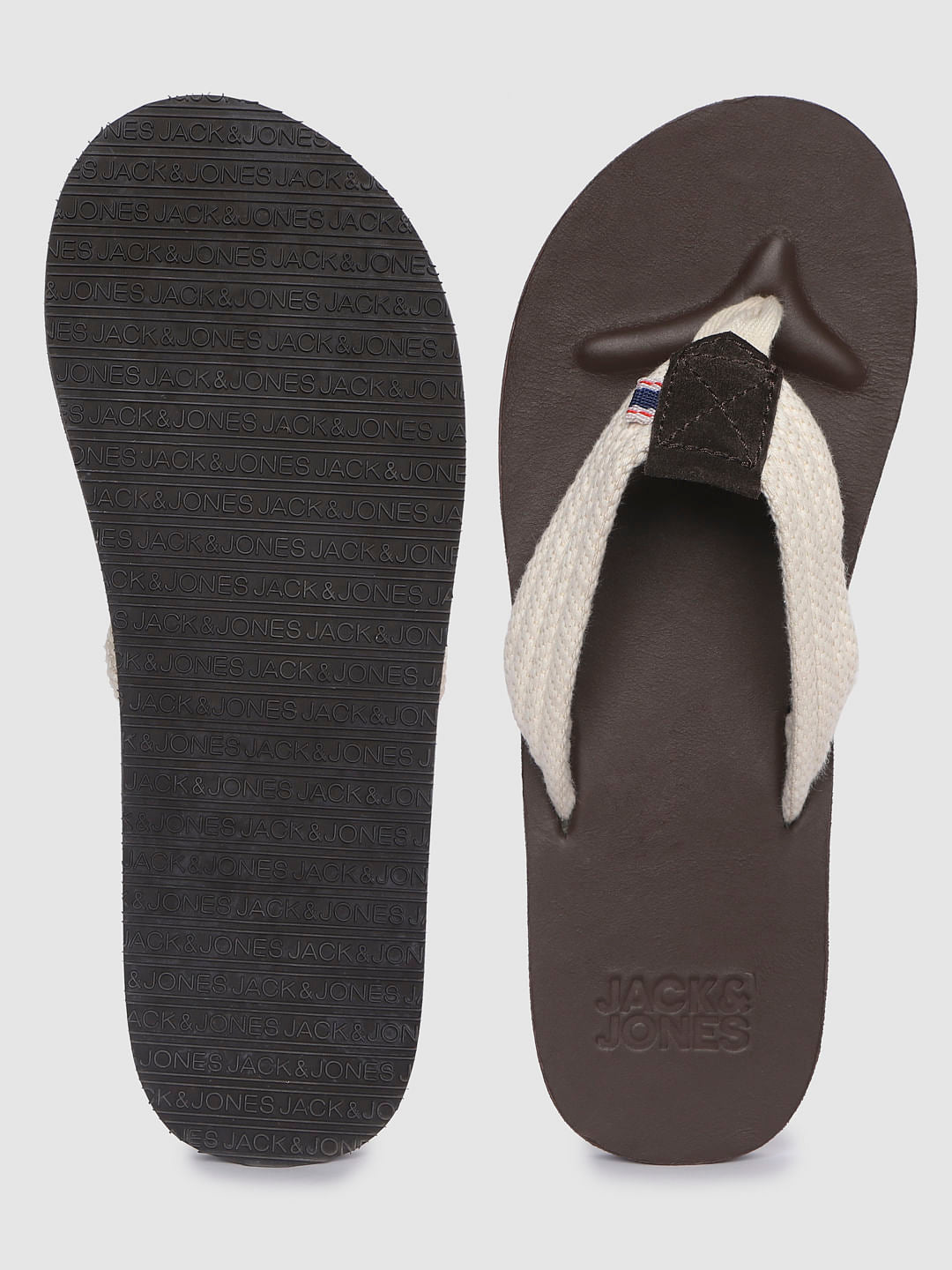Dark Brown Leather Flip Flops