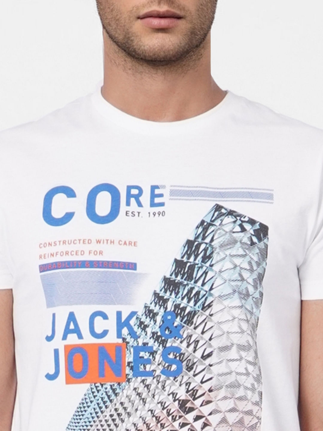 White Graphic Print Crew Neck T-shirt