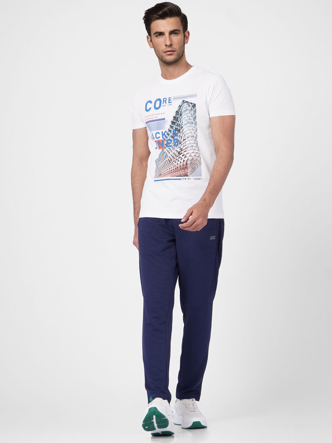 White Graphic Print Crew Neck T-shirt