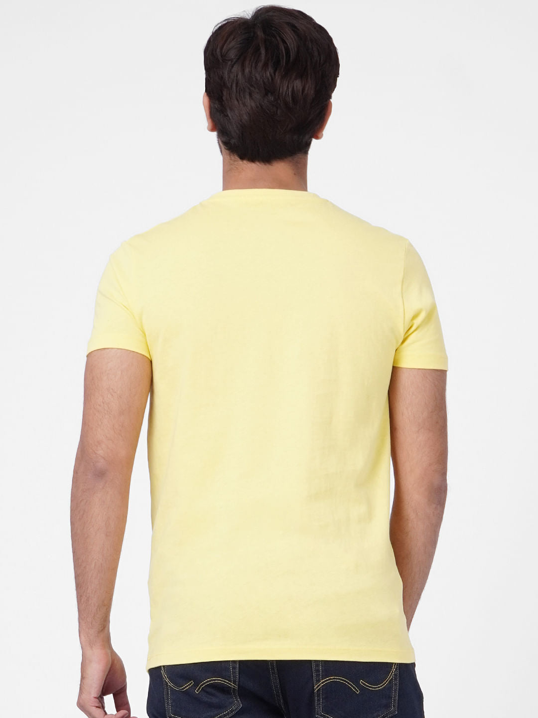 Yellow Graphic Print Crew Neck T-shirt