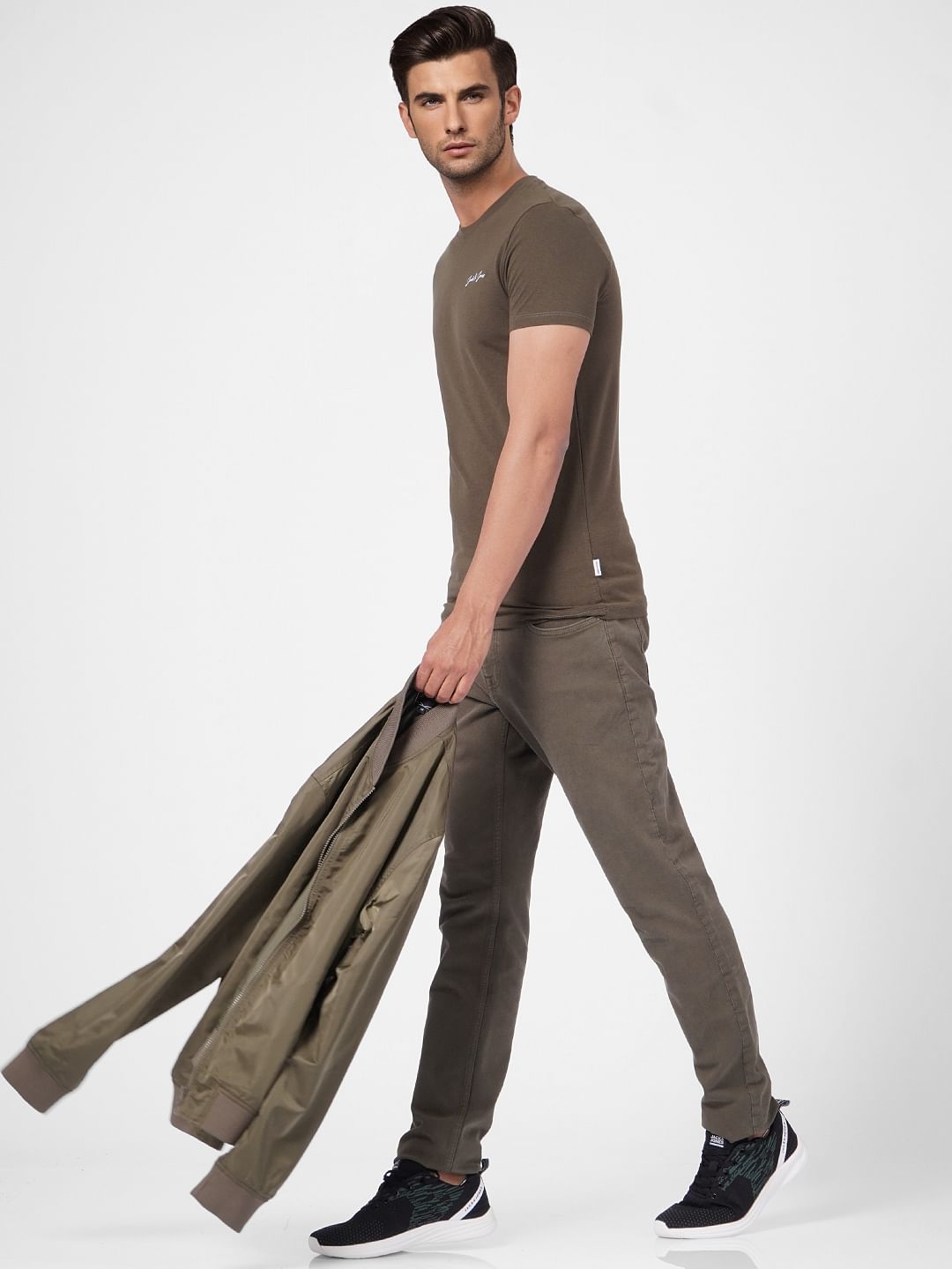 Olive Crew Neck T-shirt - S