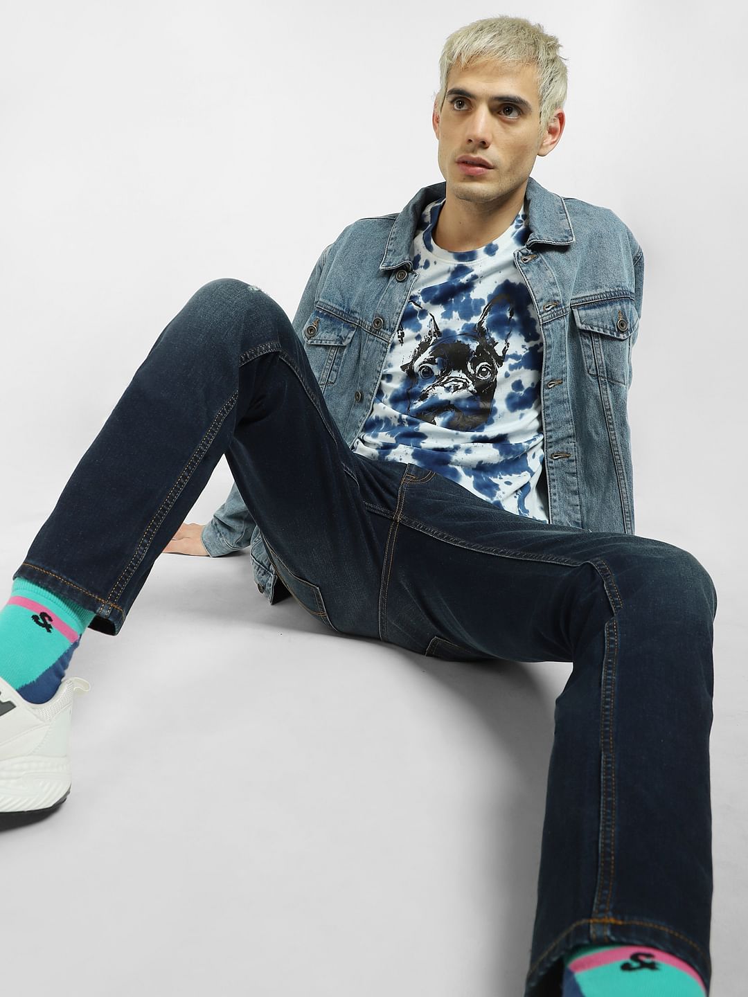 White Tie Dye Crew Neck T-shirt - S