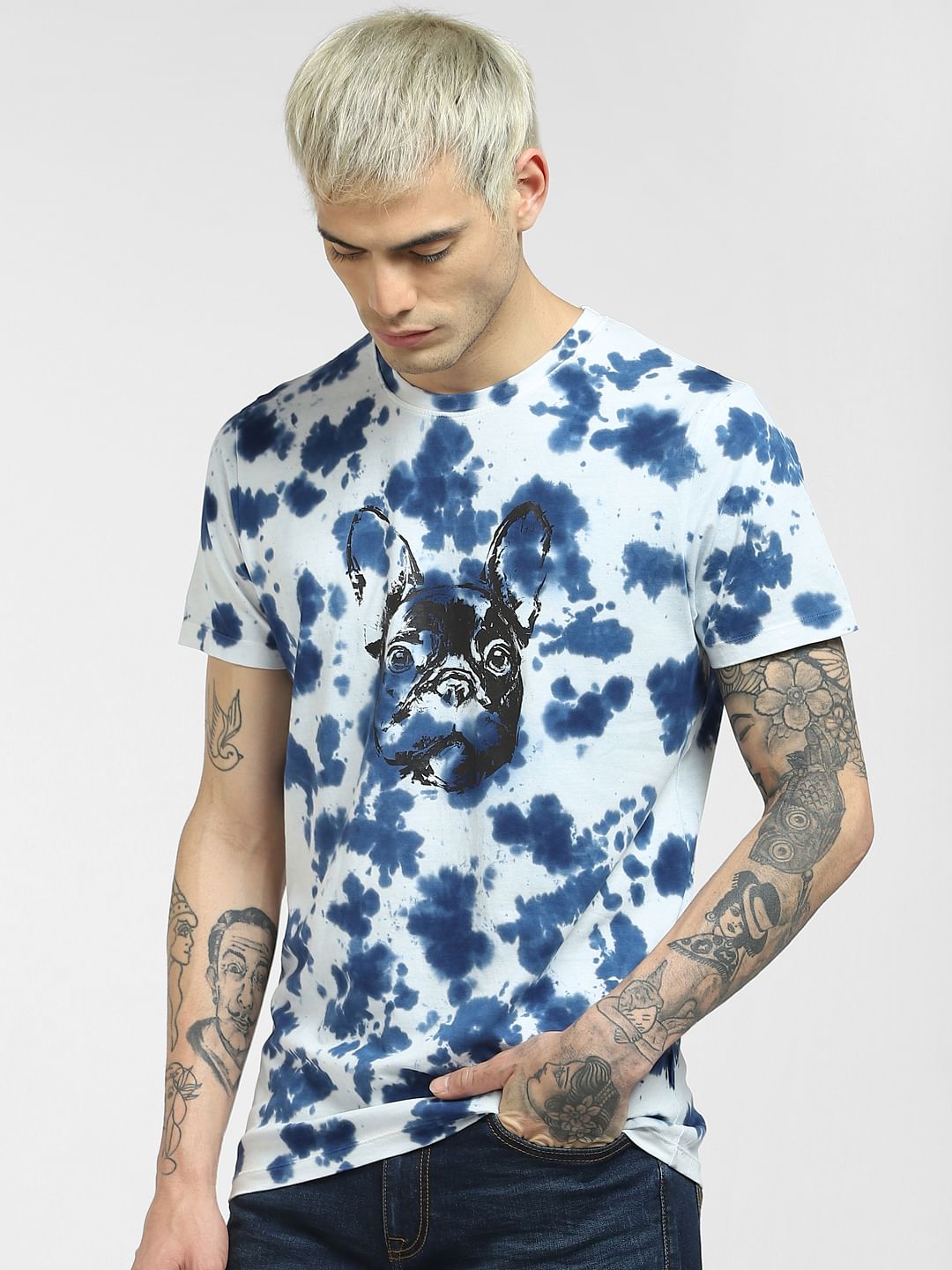 White Tie Dye Crew Neck T-shirt