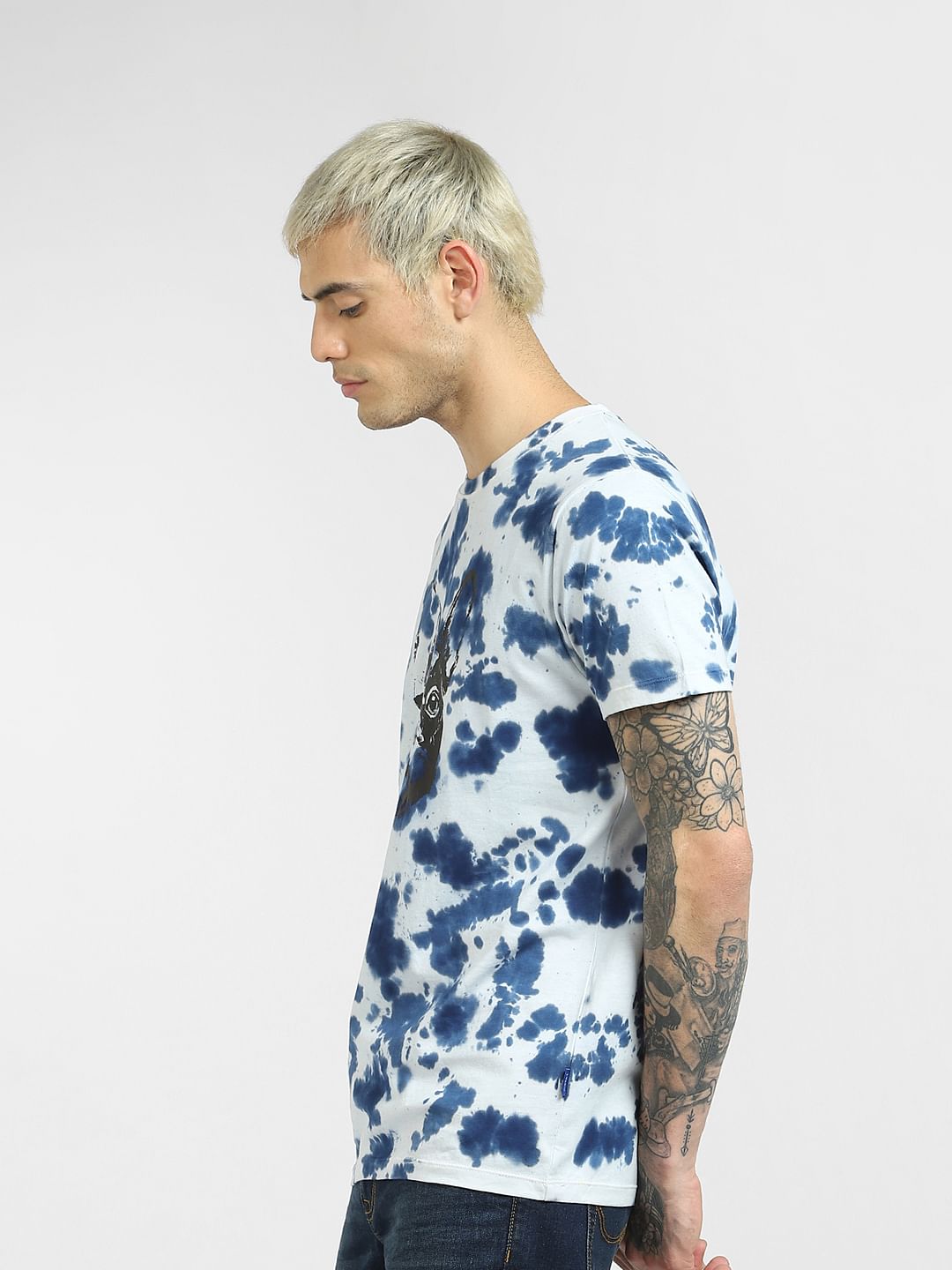 White Tie Dye Crew Neck T-shirt