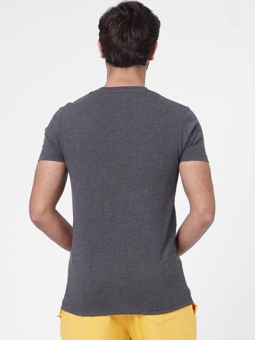 Dark Grey Printed Crew Neck T-shirt
