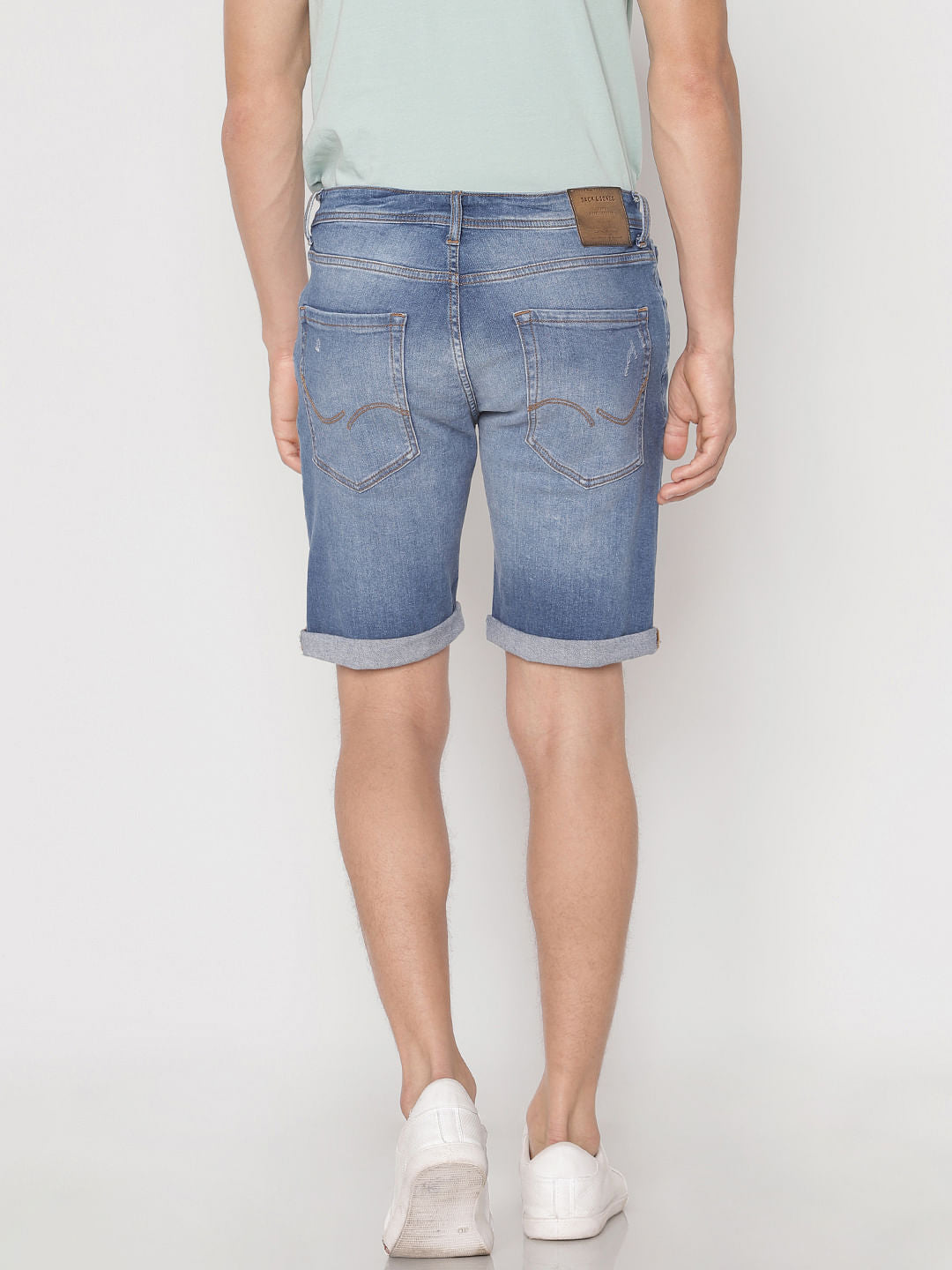 Blue Ripped Denim Shorts